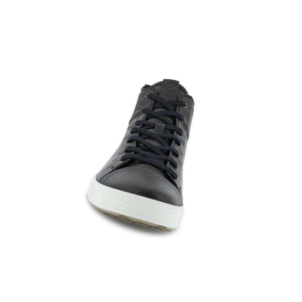 Ecco Soft 7 City Hi-top Fritidssko Herre Svarte | NO 475YXF